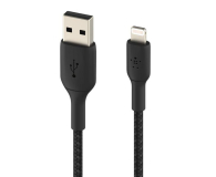 Belkin Kabel USB-A na Lightning, w oplocie, 0,15m, czarny - 1330427 - zdjęcie 2
